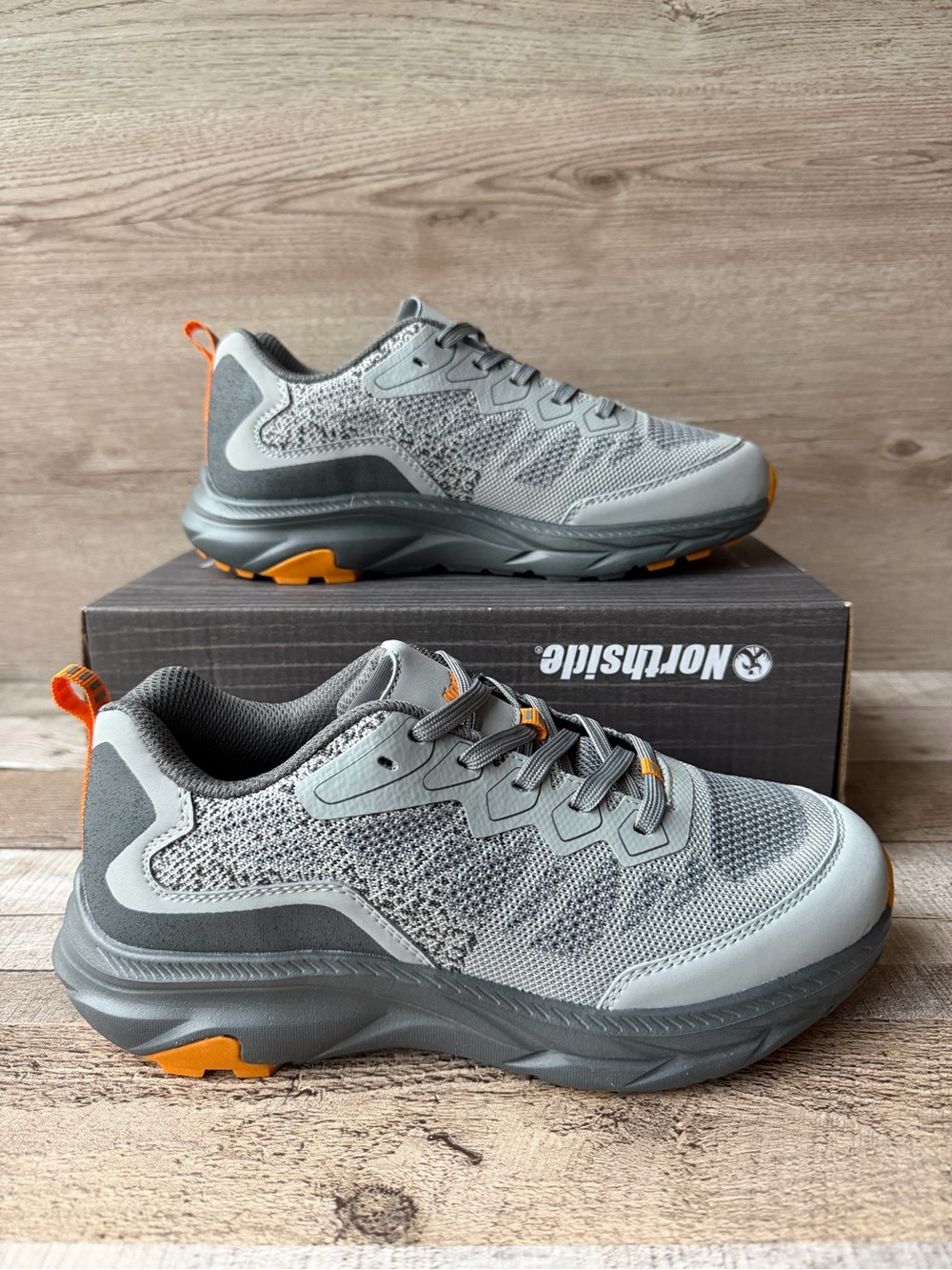 Northside Boys Zenith Lightweight Gray Black Trail Hiking Shoes Sneakers Size 6